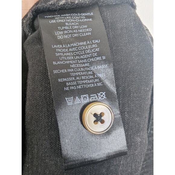 Pilcro Anthropologie Black Ruffle Shoulder Utility Mini Dress with Patch Pockets - Picture 7 of 11